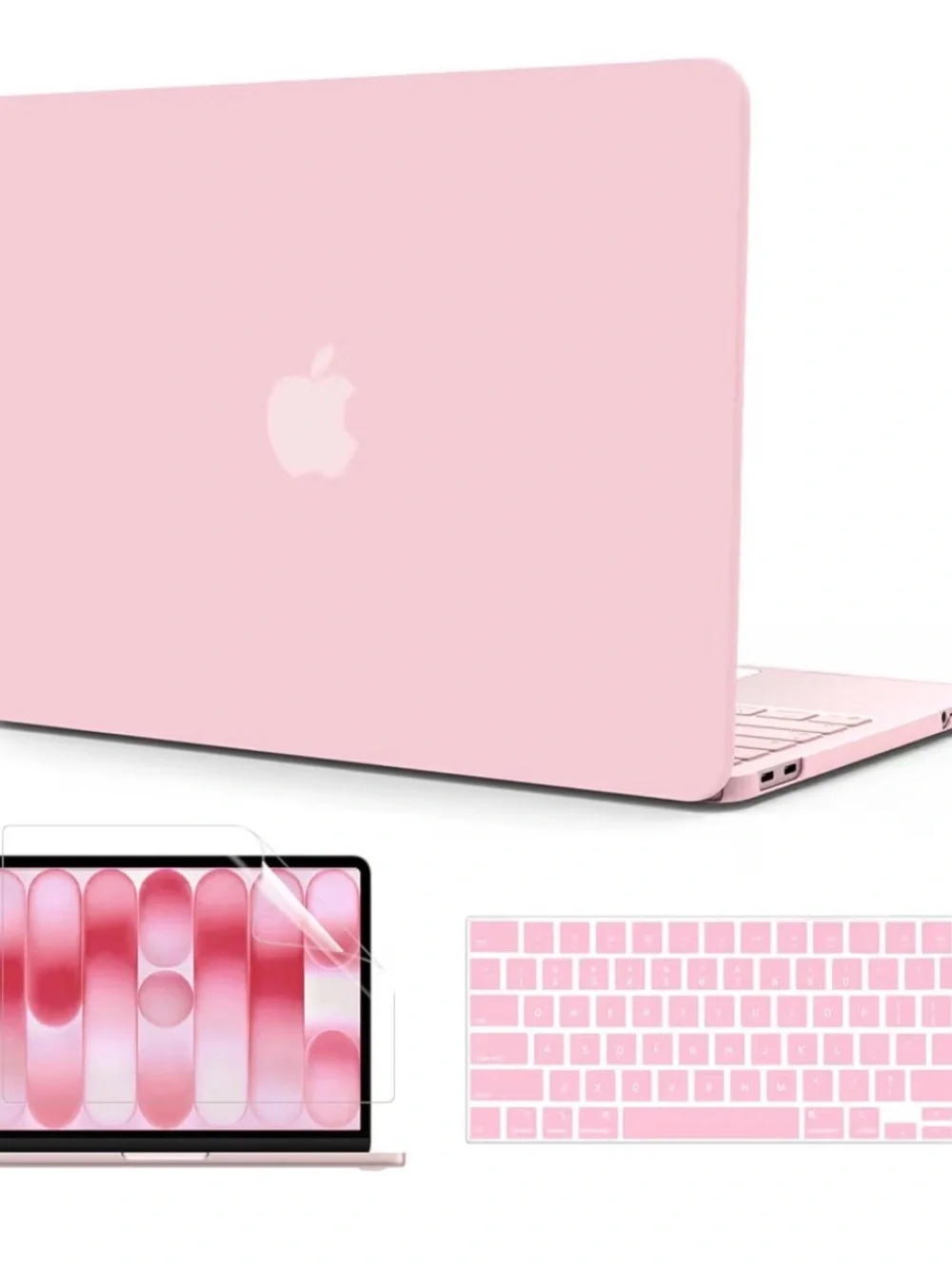 Pink Blush MacBook Hard Shell Case:Matching Pink Keyboard Cover & Screen Protect